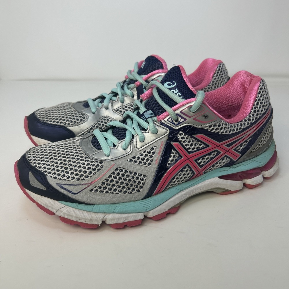 Asics GT-2000 Women's Gray/Pink/Green Cross-Traing Running Shoes US 8.5 T553N